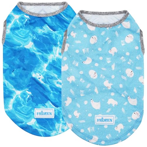 2Pack Dog Shirt for Small Dogs Soft Breathable T (Small (4-7lbs) / 1# Polar bear+Ice)