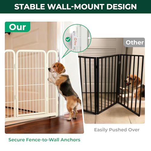 Dog Gate Extra Wide Adjustable for Openings Up to 219" (White / Up to 219" W【7 Panels + 1 Door】 / 32"H)