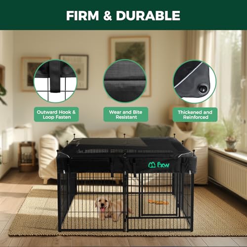 Rollick Dog Playpen with Mesh Top Cover (Black / 32"H)