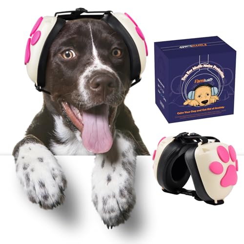 Dog Ear Muffs Noise Protection (White-pink / Medium)