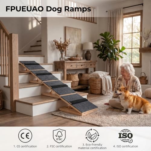 6 Pack Wooden Adjustable Dog Stairs Ramps