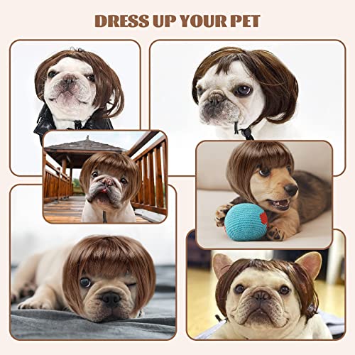 Dog Costume Cat Apparel Dog Toys Curly Braids Headgear Wigs Styling Cute Funny Pet Hair Accessories Decoration for Halloween (flax)