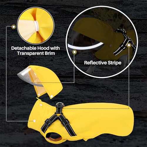 Dog Raincoat Waterproof (X-Large / Yellow)
