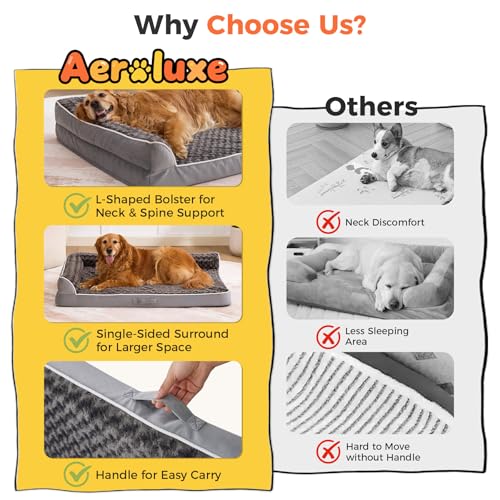 XL Orthopedic Dog Bed for Large Sized Dogs (42.0"L x 30.0"W x 7.5"Th / Grey)