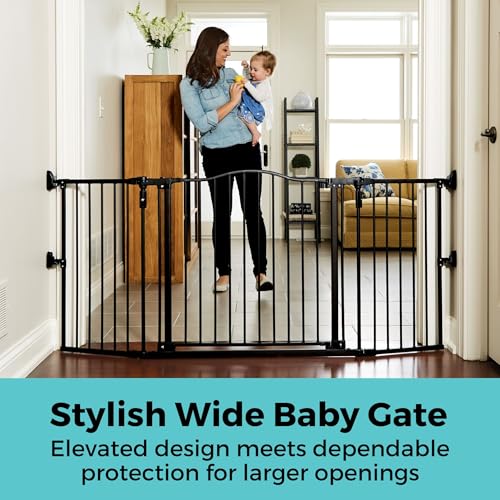 Deluxe Décor Universal Fit Safety Gate (Black / 72" Wide)