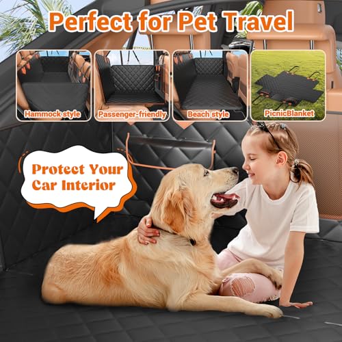 Dog Seat Cover for Back Seat (Black / For Car/SUV/Small Truck)