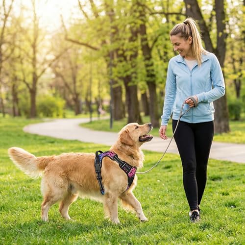 No Pull Dog Harness (Neon Leopard Print / X-Large)