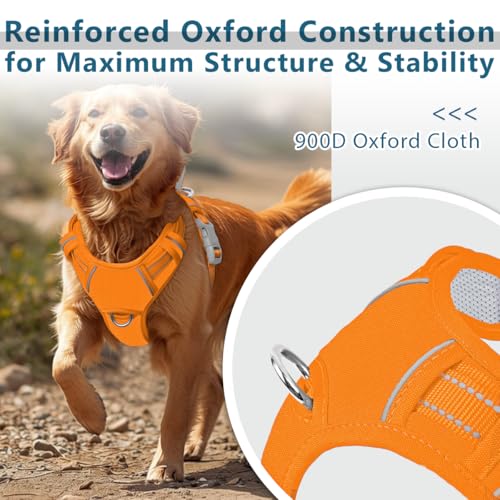 No Pull Dog Harness for Large Dogs (X-Large(Chest:30-38”) / Pumpkin-Oxford)