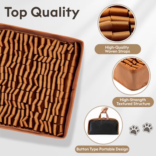 Snuffle Mat for Dogs (Brown / 14" X 12"-Portable)