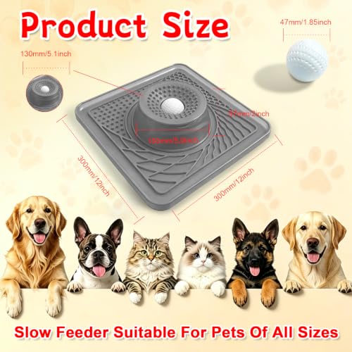 Slow Feeder Dog Bowl & Lick Mat (gray)