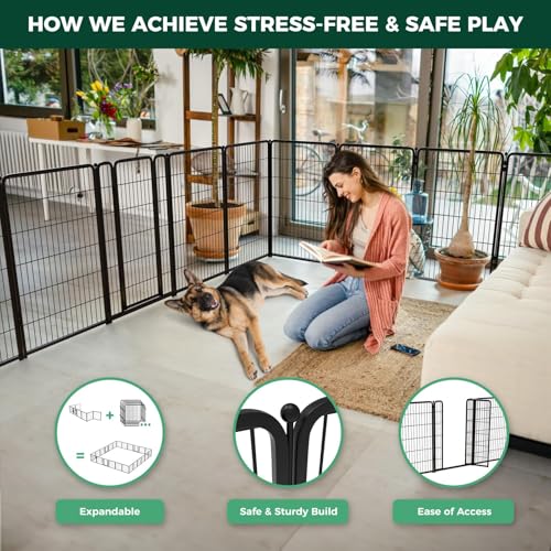 Homeplus Indoor Dog Playpen (Black / 45"H)