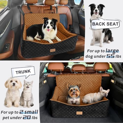 Dog Car Seat for Medium (Large / Brown)