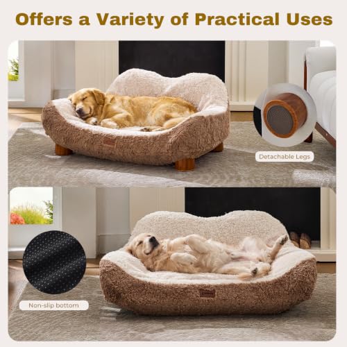 45D Orthopedic Memory Foam Dog Bed Sofa (Light Brown)