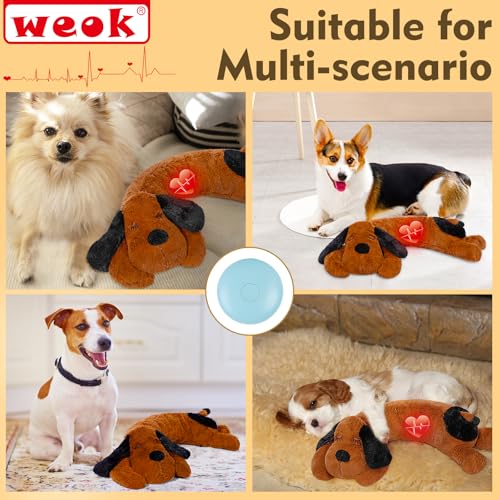 Puppy Heartbeat Toy for Separation Anxiety Relief (BROWN++++)