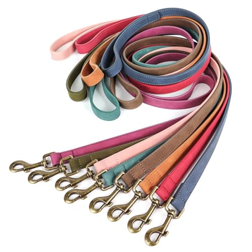 PU Leather Dog Leash for Small Dogs (Brown / 3/4''x 4FT)