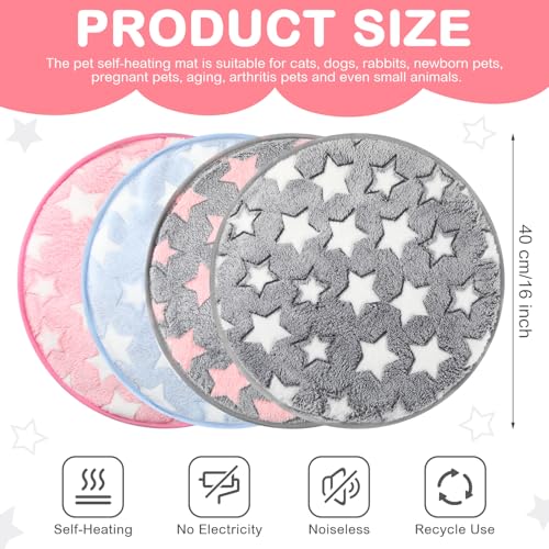4 Pack Self Heating Cat Bed Cat Self Warming Pad with Removable Cover Extra Warm Thermal Pet Pad Washable Pet Crate Mat Anti Slip Kennel for Indoor Outdoor Pets (16 x 16 Inches)