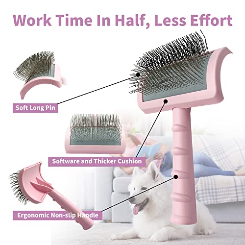 Firm Pet Grooming Kit (pink-comb2)