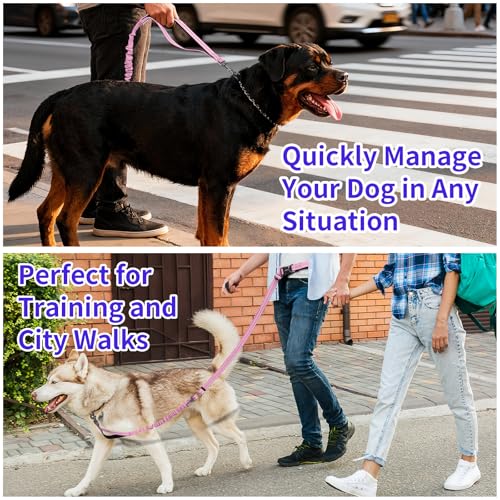 Hands Free Dog Leash by Kazazoo (PINK Bungee / M)