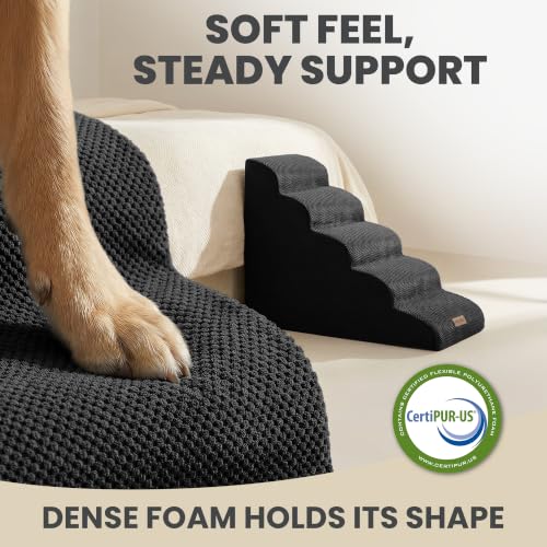 Dog Stairs for High Beds (Black / Stairs 24.5"H)