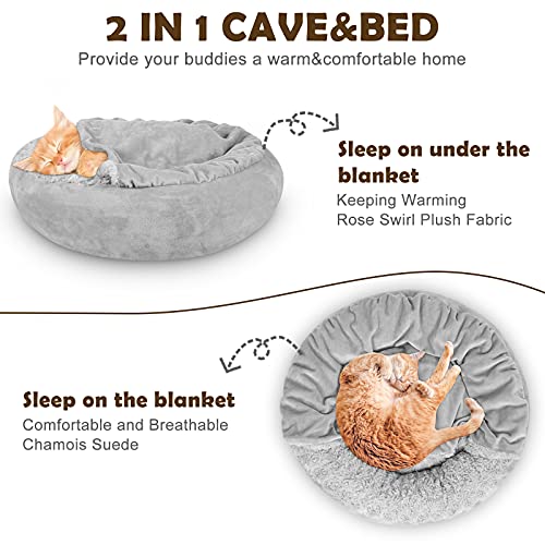 Dog Beds for Small Medium Dogs (M(26" x 26" x 8") / Grey)