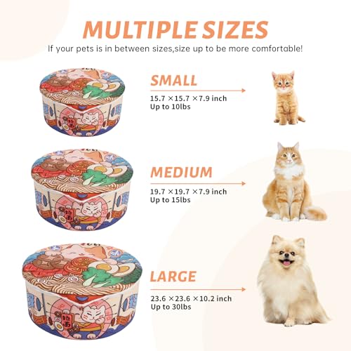 Ramen Noodle Cat Bed (15.7"L x 15.7"W x 7.9"Th / orange)
