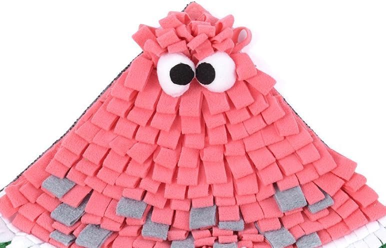 Ferret Cats Snuffle Mat Fleece Foraging Mats Interactive Feeding Toy Small Animal Rabbit Guinea Pig Rat Hamster Anti Slip Treat Dispenser Slow Feeder (Watermelon)