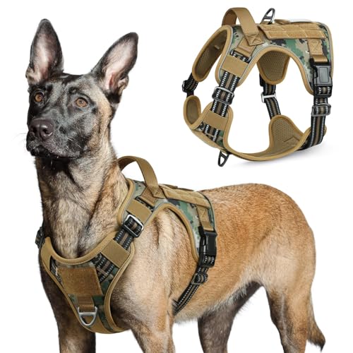 Tactical Dog Harness for Large (Brown camo / Large)