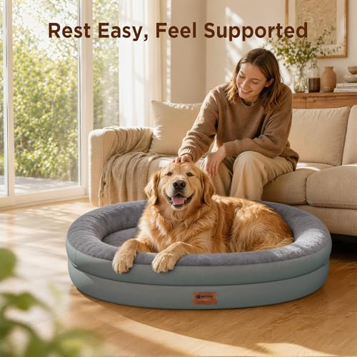 Waterproof Orthopedic Dog Bed for Large Dogs (Grey / 44"L x 32"W x 7.5"Th)