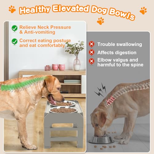 Elevated Bowls (Light Brownish Gray / 8" for Medium Dogs)