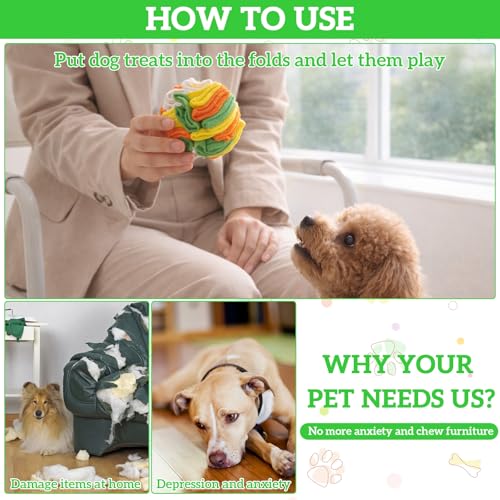 4 Packs Snuffle Ball for Dogs (3.9 inches)