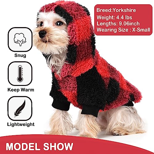 Dog Sweaters for Small Dogs (XX-Small (Chest 10 in) / Red Checkered)