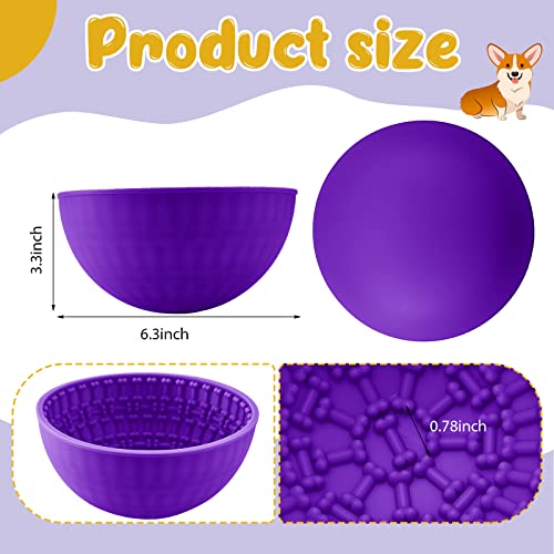 2 Pcs Dog Lick Bowl (Green, Purple)
