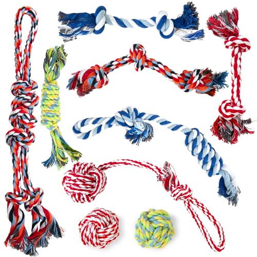 Dog Rope Toy 9 Pack (Blue / Mini/Small)