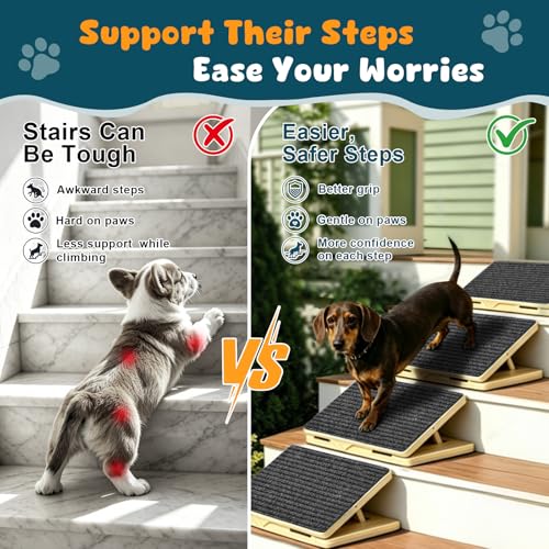 2 Pack Small Dog Ramp for Stairs (Gray / 2)