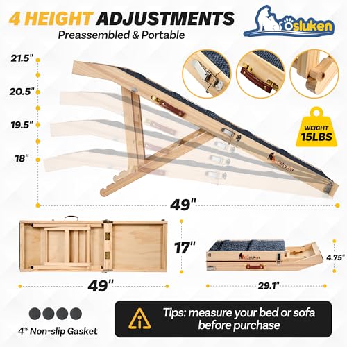 Dog Ramp for Couch (Wood / 49"X 17inch)