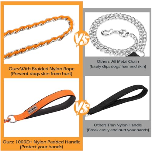 Chain Dog Leash (Orange / 4FT(80-150lb))