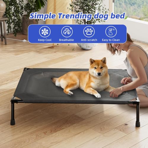 Elevated Dog Bed for Large Dogs (42"L x 31"W x 8.5"Th / Black)