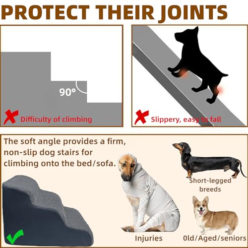 3 Step Dog Stairs for High Beds & Couches Multi