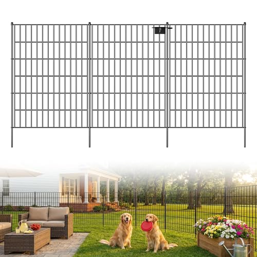 15 Panels No Dig Decorative Garden Fence with Gate (40 in(H)×29.5in(L))
