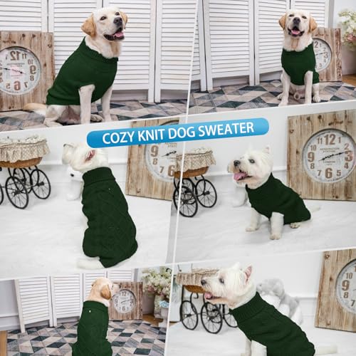 Turtleneck Dog Sweater (Small / Dark Green)