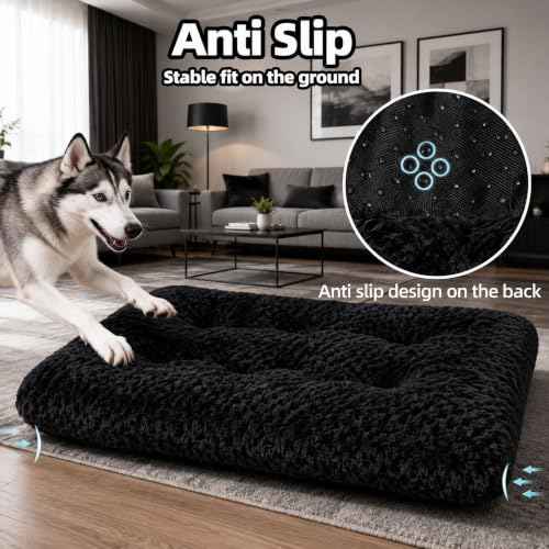 Dog Bed Large Size (Black / 41"L x 27"W x 4"Th)