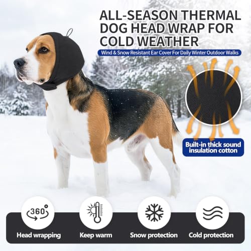 Dog Ear Cover Noise Protection (Small(Head Circle:10"-15") / Black)