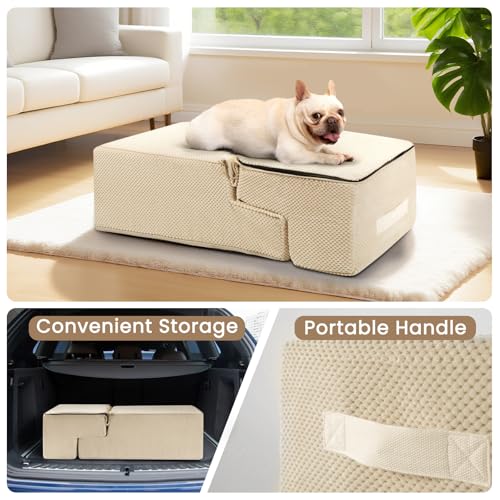 Dog Steps for Bed & Couch (Beige / 4-Step 18.5" H)