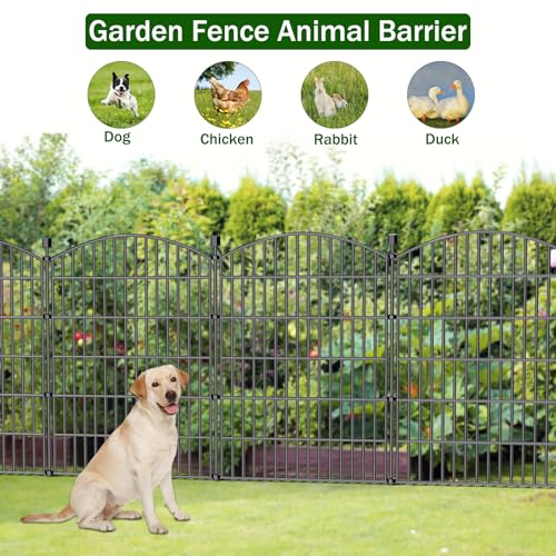10 Panel No Dig Decorative Garden Fence 40" H x 23.6'L Outdoor Dog Barrier (40 in(H) X 23.6 ft(L))