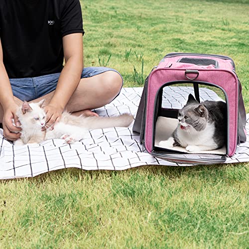 Pet Carrier for Large and Medium Cat (Pink / 18.1"L x 11.8"W x 11.8"H)