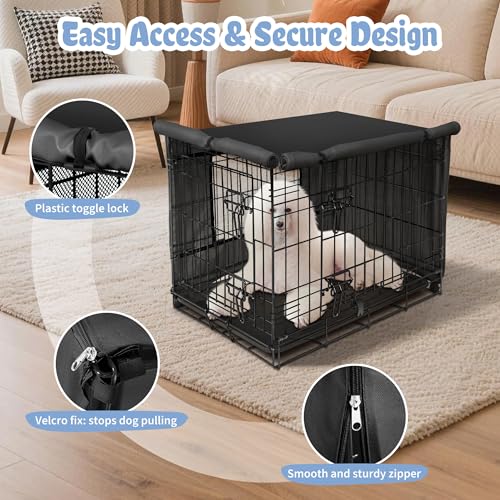 Dog Crate Cover (36.6"L x 23.0"W x 24.8"H / Black)