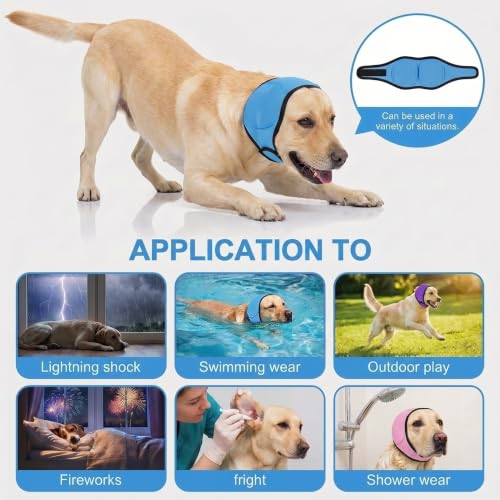 No Flap Ear Wraps for Dogs (Blue / S)