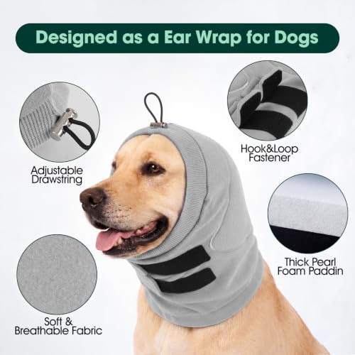 Dog Ear Muffs Noise Protection (Light Gray / X-Large)