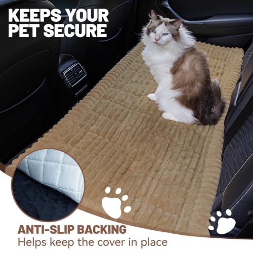 Dog Car Seat Waterproof Bed Cover Back Seat Brown 23.6”x51” (Brown / 23.6”x51”)