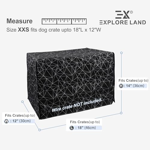 Pattern Dog Crate Cover (Black and White / 18.0"L x 12.0"W x 14.0"H)